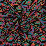 Tissu cr�pe viscose imprim� losange psych� multico - mondial tissus