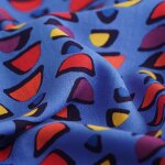 Tissu crpe viscose totem multico bleu - mt - mondial tissus