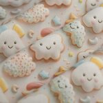 Tissu cretonne 3d dig biscuit multicolore - mondial tissus