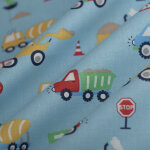 Tissu cretonne camions bleu - mt - mondial tissus
