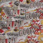 Tissu cretonne chat donuts boom multicolore - mondial tissus