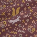 Tissu cretonne choupinette violet moutarde - mt - mondial tissus
