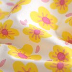 Tissu cretonne coton tournesol blanc - mt - mondial tissus