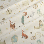 Tissu cretonne dig petit prince blanc - mondial tissus