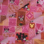 Tissu cretonne disney minnie graphique rose - mondial tissus