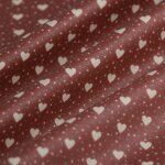 Tissu cretonne enduite imprime mini coeur rouge - mondial tissus