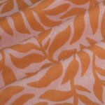 Tissu cretonne feuille ombre orange rose - mt - mondial tissus