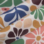 Tissu cretonne fleurs boite multicolore - mt - mondial tissus