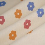 Tissu cretonne fleurs pop multicolore - mt - mondial tissus
