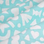 Tissu cretonne gommettes blanc et vert celadon - mt - mondial tissus