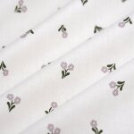 Tissu cretonne holly fleurs parme - mt - mondial tissus