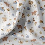 Tissu cretonne imprim animaux de la ferme cru - domotex - mondial tissus