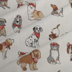 Tissu cretonne imprim chien  gogo multicolore - mondial tissus