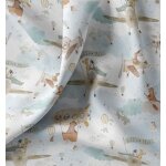 Tissu cretonne imprim� digital animaux dans les airs multico - domotex - mondial tissus