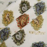 Tissu cretonne licence harry potter house �cru - mondial tissus