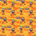 Tissu cretonne naruto orange - mt - mondial tissus