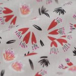Tissu cretonne nina fleurs beige - mt - mondial tissus