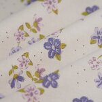 Tissu cretonne oiseau fleurs bleu - mt - mondial tissus