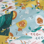 Tissu cretonne patchwork jungle multicolore - mt - mondial tissus