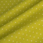 Tissu cretonne petit pois blanc vert pomme - mt - mondial tissus