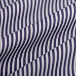 Tissu cretonne petite rayure bleu - mondial tissus