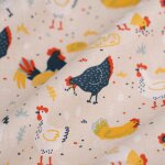 Tissu cretonne picoti poule multicolore - mondial tissus