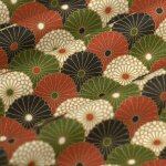 Tissu cretonne rouge mandala ventails tricolores - mondial tissus