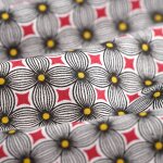 Tissu cretonne sisal tournesol rouge - mt - mondial tissus