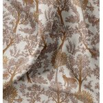 Tissu demi natt effet toile de jouy marron - domotex - mondial tissus