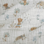 Tissu double gaze animaux de la ferme cru - mt - mondial tissus