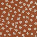 Tissu double gaze bio imprim trfle bicolore canelle et cru - mondial tissus
