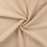 Tissu double gaze coton lin rayure foil or beige - mondial tissus
