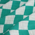 Tissu double gaze damier craie vert - mondial tissus