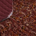 Tissu double gaze matelasse bandana lie de vin - mt - mondial tissus