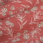 Tissu double gaze rose motifs plumes fleurettes �crues - exclusivit� mondial tissus x domotex - domotex ...