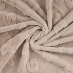 Tissu douillette lettre relief beige - mondial tissus