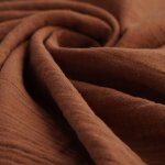 Tissu draps double gaze marron - mondial tissus