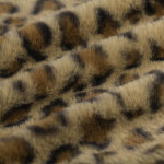 Tissu fausse fourrure flory lopard marron - mondial tissus
