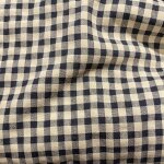 Tissu seersucker vichy beige et anthra 7mm recycl� - mondial tissus