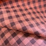 Tissu seersucker vichy bois de rose 7mm recycl� - mondial tissus