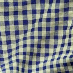 Tissu seersuckervichy vert et marine 7mm recycl� - mondial tissus