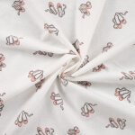 Tissu flanelle imprim� digital ballerines �cru - mondial tissus