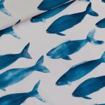 Tissu french terry sweat motifs phishies bleu - see you at six - see you at six - mondial tissus