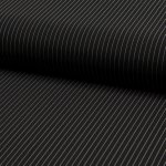 Tissu gabardine polyester stretch noir  rayures fines serres - mondial tissus