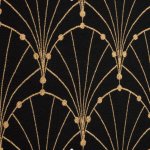 Tissu jacquard damass charleston 295cm - noir et dor - linder - mondial tissus