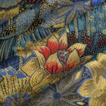 Tissu jacquard opium bleu - mondial tissus