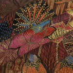 Tissu jacquard opium rouge - mondial tissus
