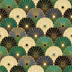Tissu jacquard suzuki bleu p�querettes japonaises - mondial tissus