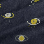 Tissu jeans indigo oeil - mondial tissus