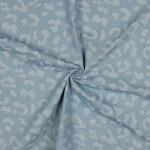 Tissu jeans jacquard lopard bleu clair - mondial tissus